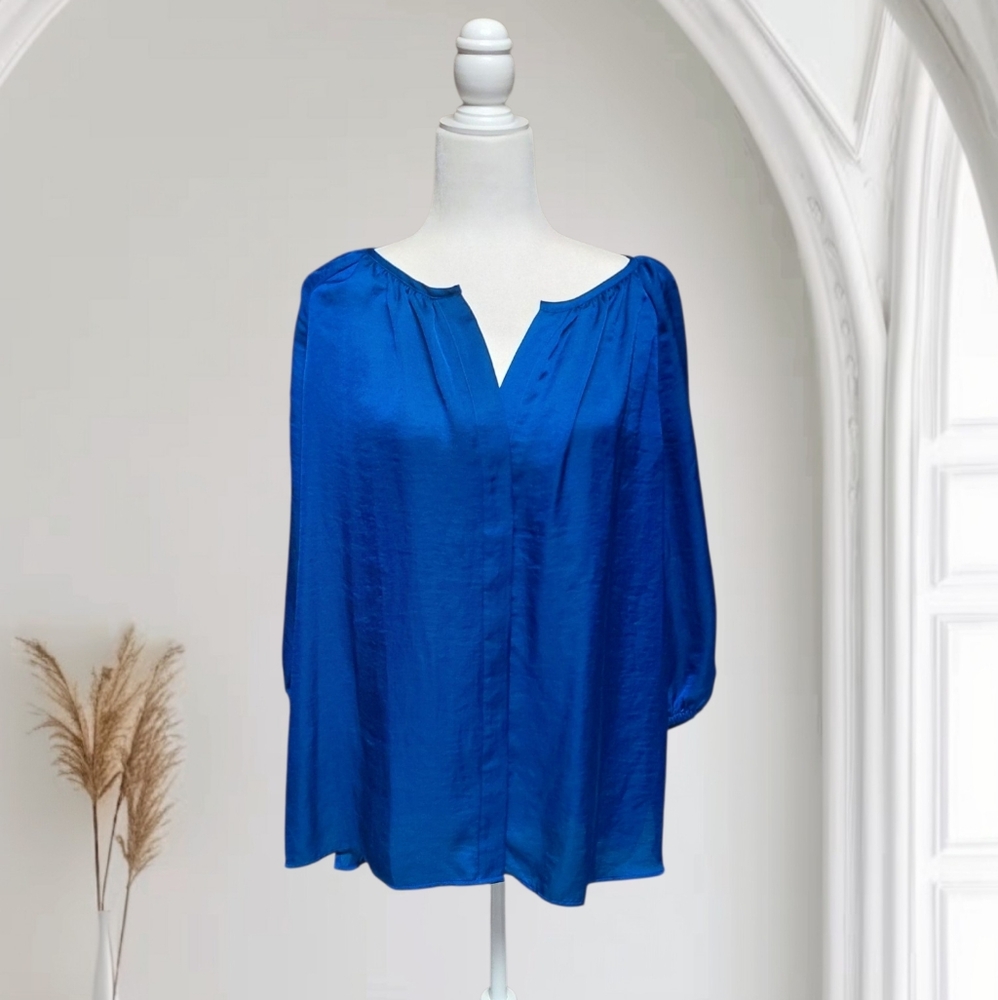 Talbots Royal Blue Blouse - NWOT, 16W  (C25)
